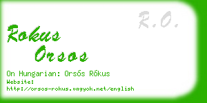 rokus orsos business card