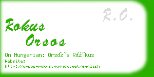 rokus orsos business card